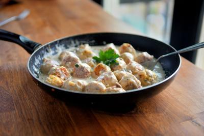 Meatballs made with ground chicken are a little lighter than those made with beef. (Gretchen McKay/Pittsburgh Post-Gazette/TNS