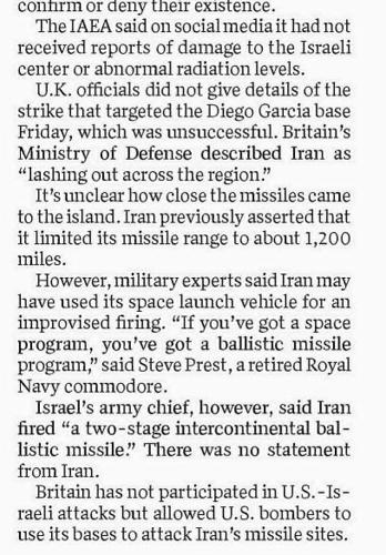 IRAN TARGETS ISRAELI NUCLEAR FACILITY