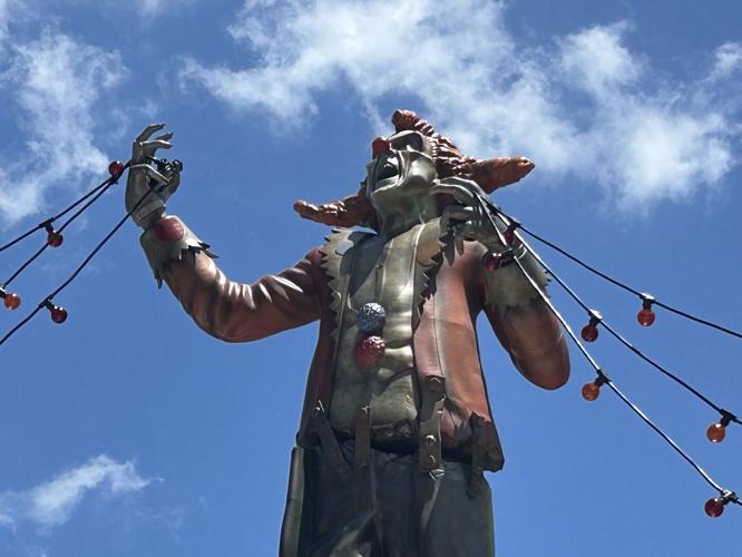 Jack the Clown, a frequent sight at Universal's Halloween Horror Nights, stands over a scare zone this year and is incorporated into a haunted house named Jack& Oddfellow: Chaos& Control.
