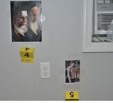 Photos on Hadi Matar's bedroom wall