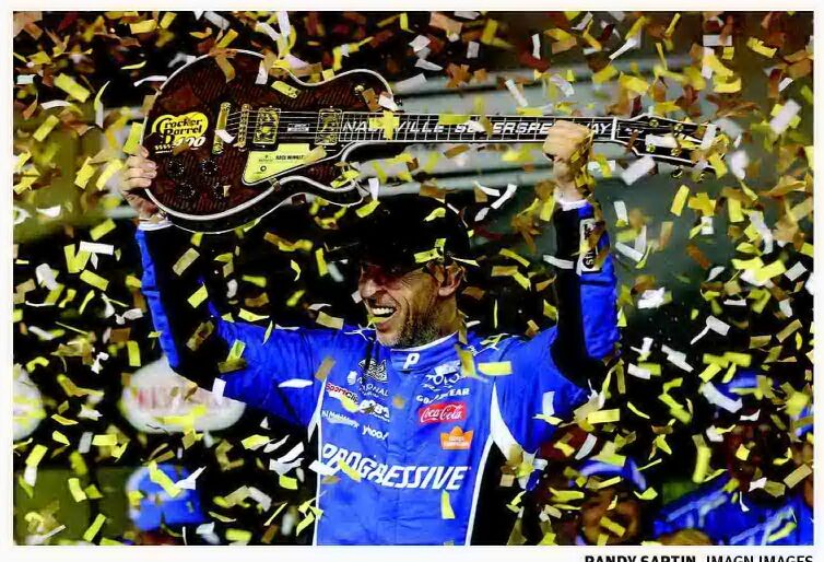Hamlin wins first Cup race at Nashville