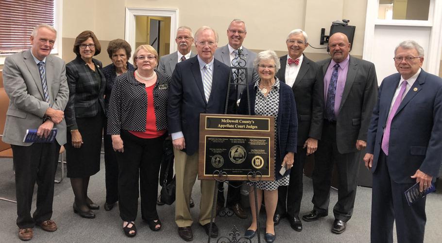 Plaque honoring five judges from McDowell dedicated at courthouse