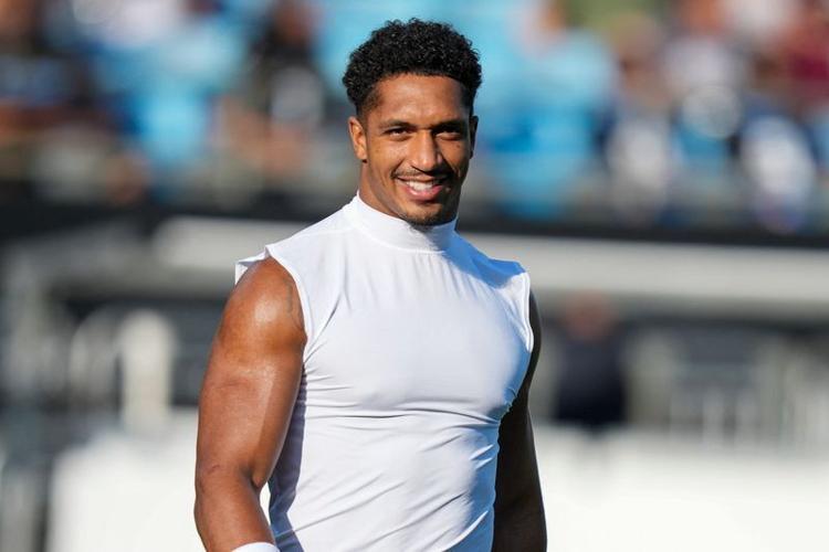 Jul 31, 2026; Charlotte, NC, USA;  Carolina Panthers running back Chuba Hubbard (30) during Fanfest at Bank of America Stadium. Mandatory Credit: Jim Dedmon-Imagn Images