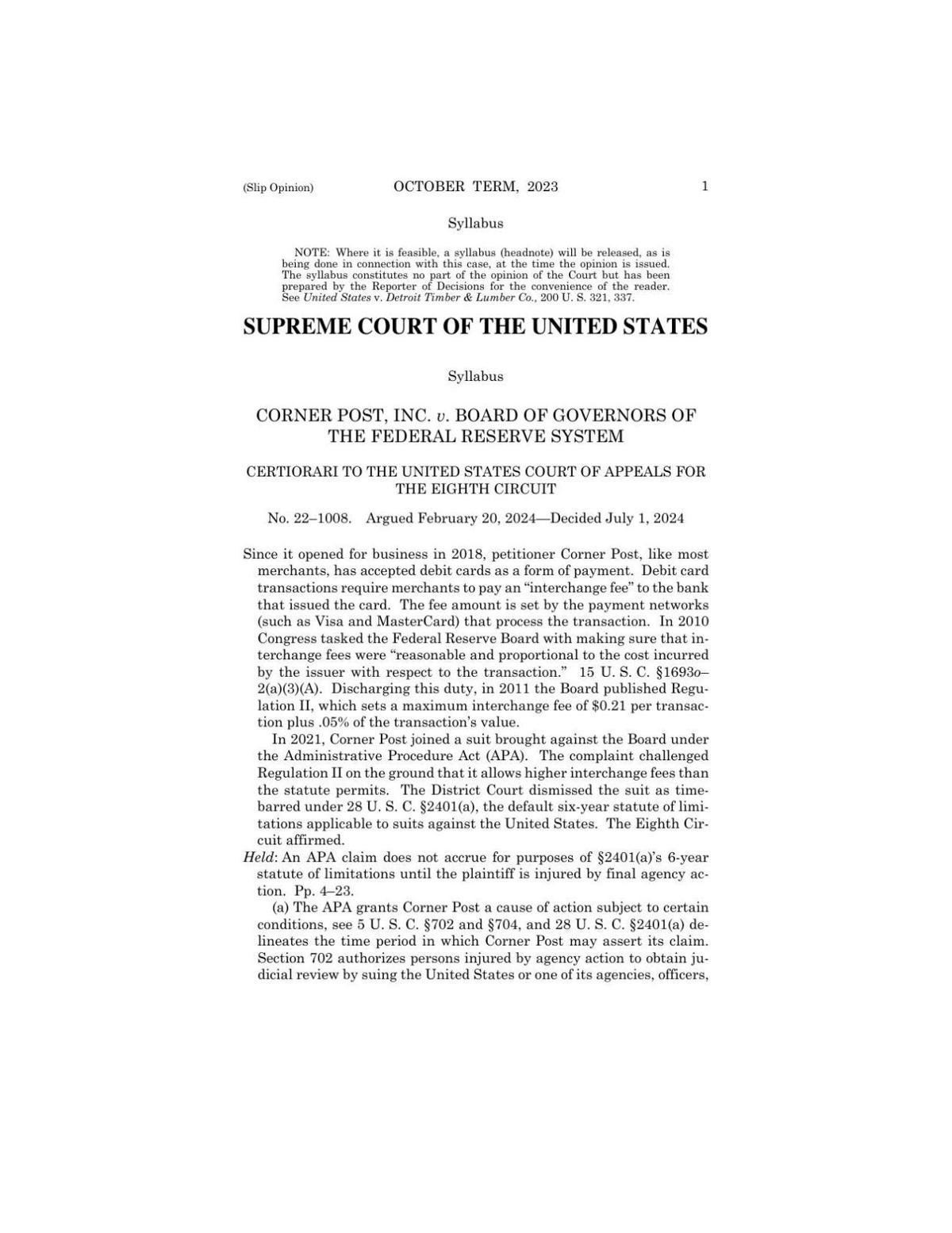PDF: Read the Supreme Court Corner Post ruling