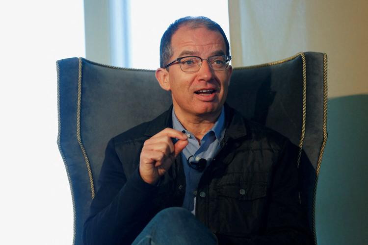 FILE PHOTO: Moderna CEO Stephane Bancel speaks in Boston