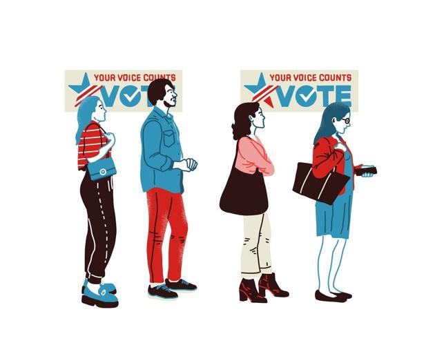 Election Day -- Voting line