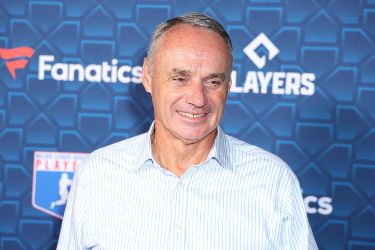 Rob Manfred attends Michael Rubin's MLBPA x Fanatics party at City Market Social House on July 18, 2022, in Los Angeles.