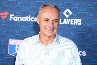 Rob Manfred attends Michael Rubin's MLBPA x Fanatics party at City Market Social House on July 18, 2022, in Los Angeles.