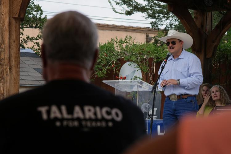 Kyle Rable, Democratic candidate for U.S. Congressional District 19, speaks at the South Plains Swing Tour on July 18, 2026, in