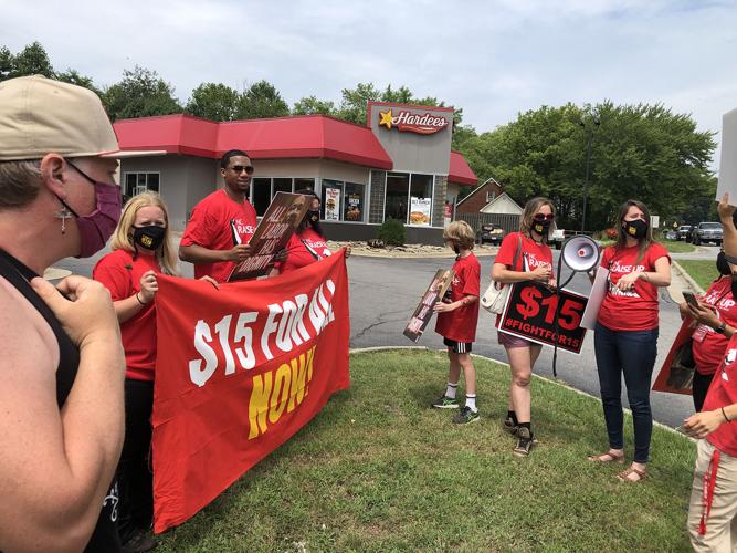 Workers hold strike, rally in Marion for pay increases, union