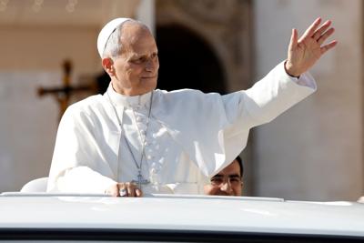 Pope Leo holds the weekly general audience in St. Peter's Square at the Vatican