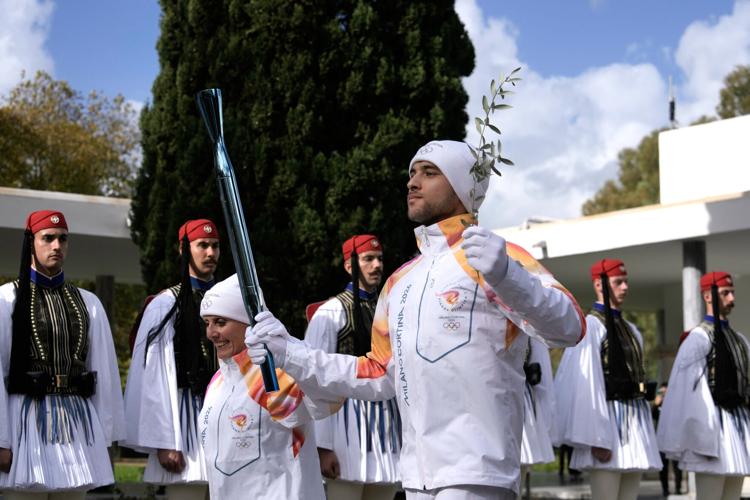 Greece Olympics Milan Cortina Flame Lighting