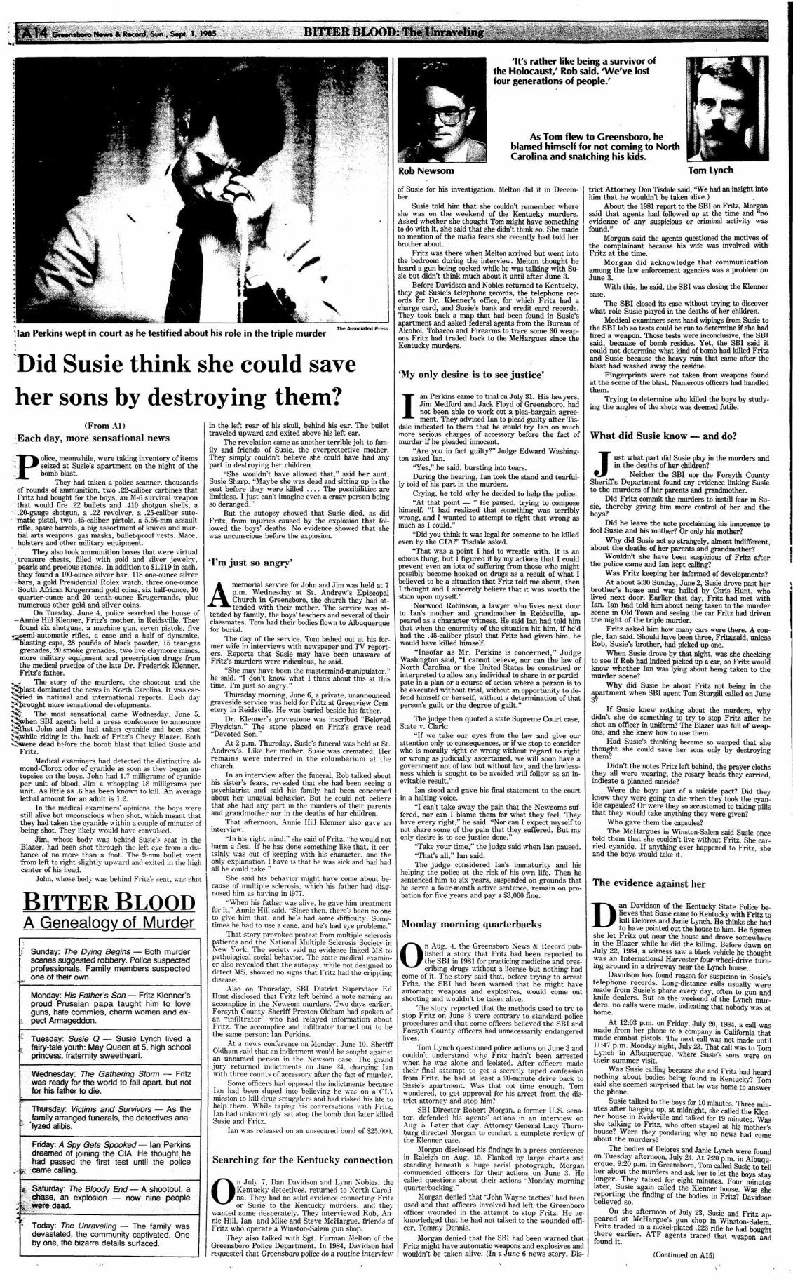 Bitter Blood: Did Susie think she could save her sons by destroying them?