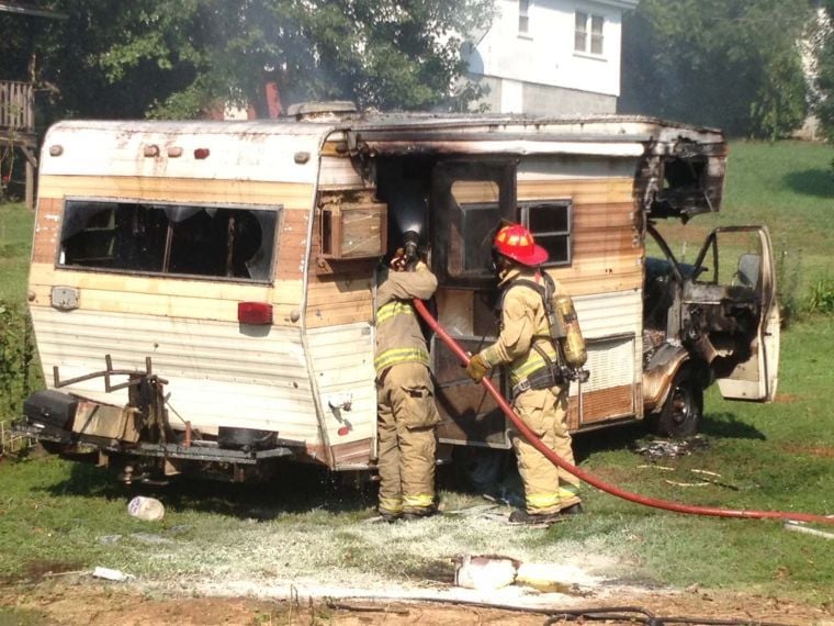 Man escapes from burning RV