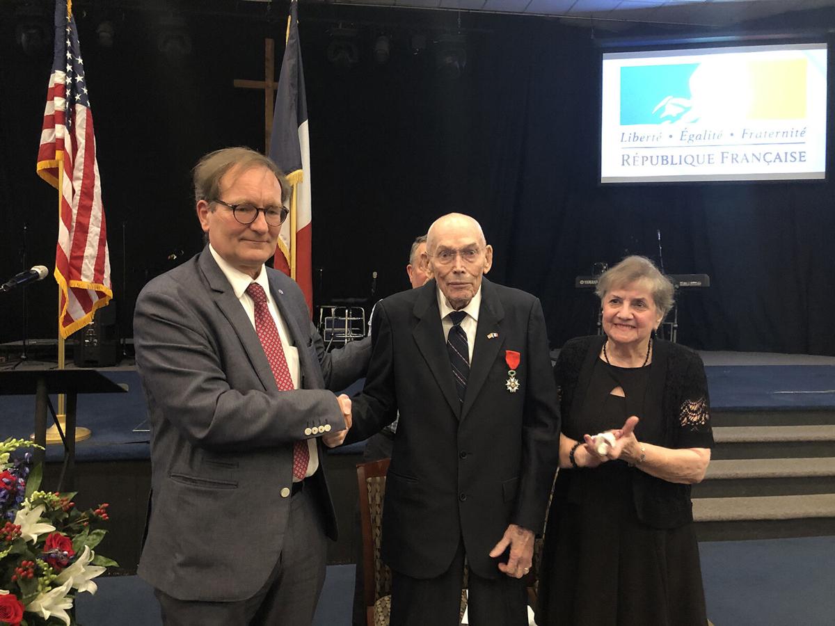 World War II veteran Earl Snypes receives the French Legion of Honor