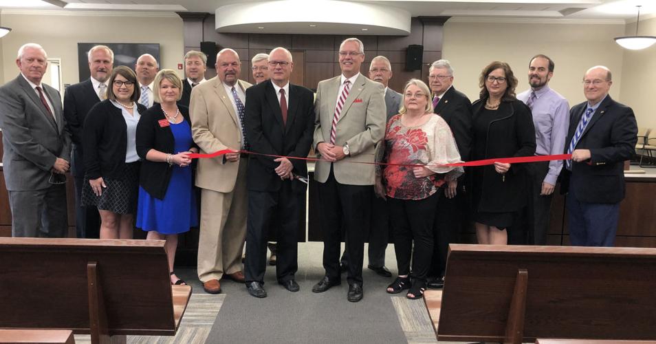 Officials cut the ribbon for new courtroom at McDowell Courthouse