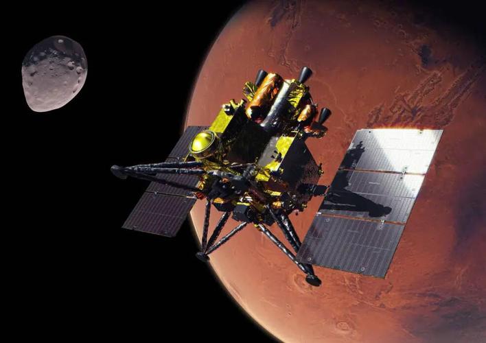An artist’s concept of JAXA’s (Japan Aerospace Exploration Agency) Martian Moons eXploration (MMX) spacecraft at Mars.