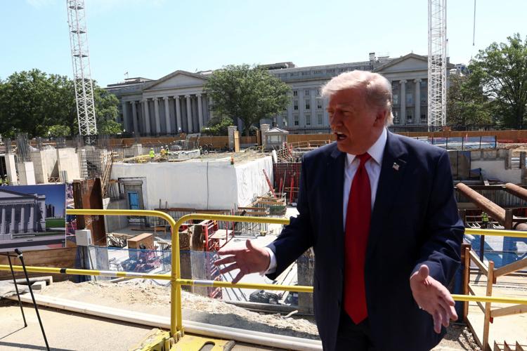 The site of ongoing construction of the planned White House ballroom in Washington