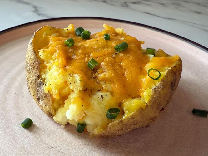 Cottage cheese twice-baked potato
