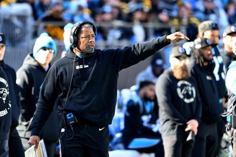 Dec 18, 2022; Charlotte, North Carolina, USA; Carolina Panthers head coach Steve Wilks on the sidelines in the second quarter at Bank of America Stadium. Mandatory Credit: Bob Donnan-USA TODAY Sports