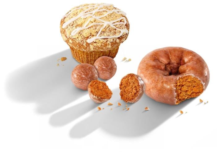 Back as part of Dunkin's fall menu is the Pumpkin Muffin, Pumpkin Donut Pumpkin and Munchkins Donut Hole Treats.