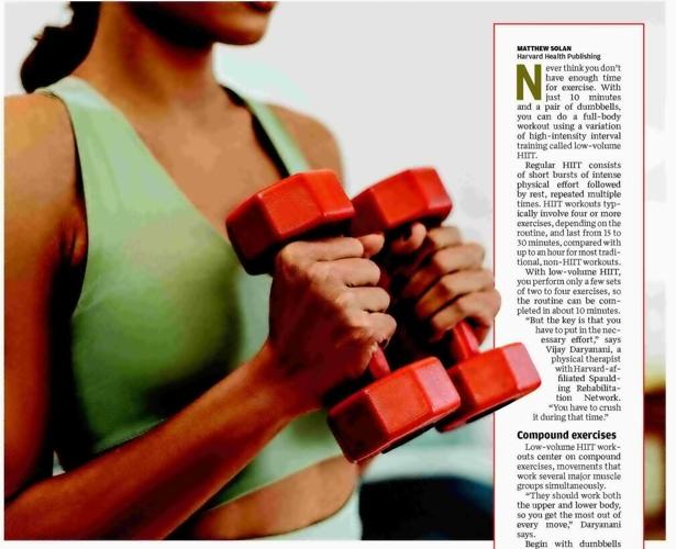 2 DUMBBELLS 3 EXERCISES 10 MINUTES
