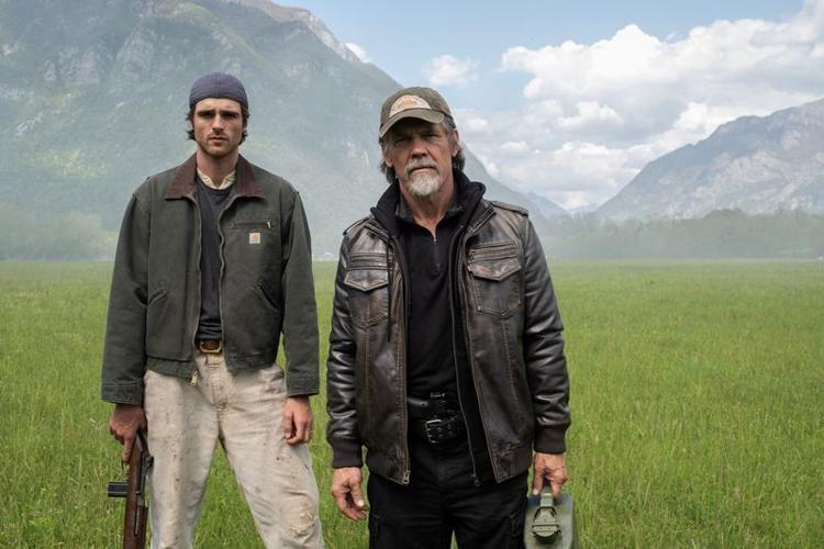 Hig (Jacob Elordi, left) and Bangley (Josh Brolin) don't know who to trust in survival thriller "The Dog Stars."