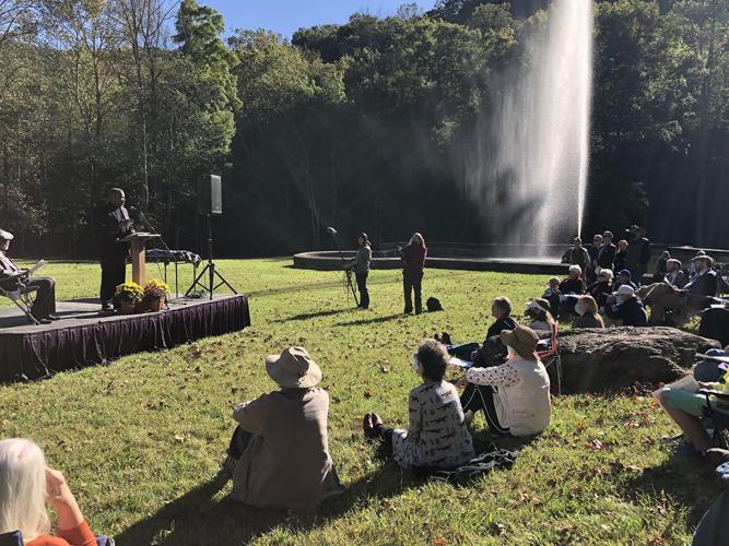 Memorial dedicated to convict laborers who built the railroad in the 1870s