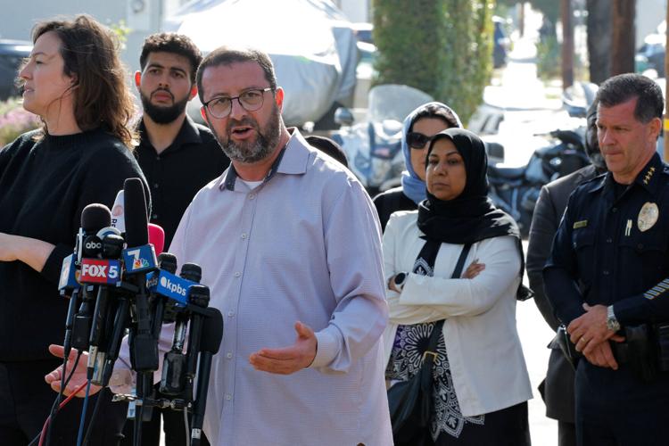 Authorities hold a press conference following a shooting at the Islamic Center in San Diego