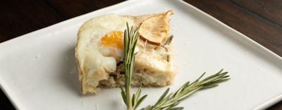 The most important meal of the day: Breakfast Focaccia with Chicken Sausage and Apples