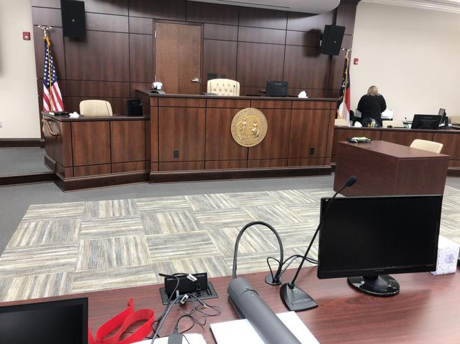 Officials cut the ribbon for new courtroom at McDowell Courthouse