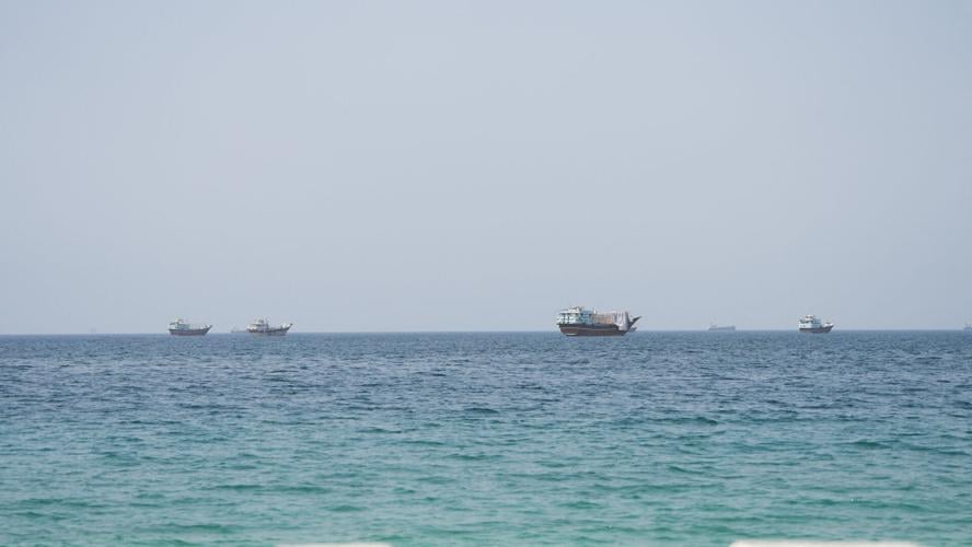 Vessels near the Strait of Hormuz, as seen from Musandam