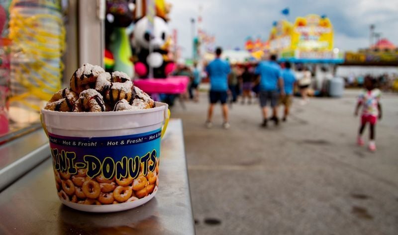 Mini Donuts served in a bucket at the N.C. Mountain State Fair. in Fletcher, Sept. 6, 2025.