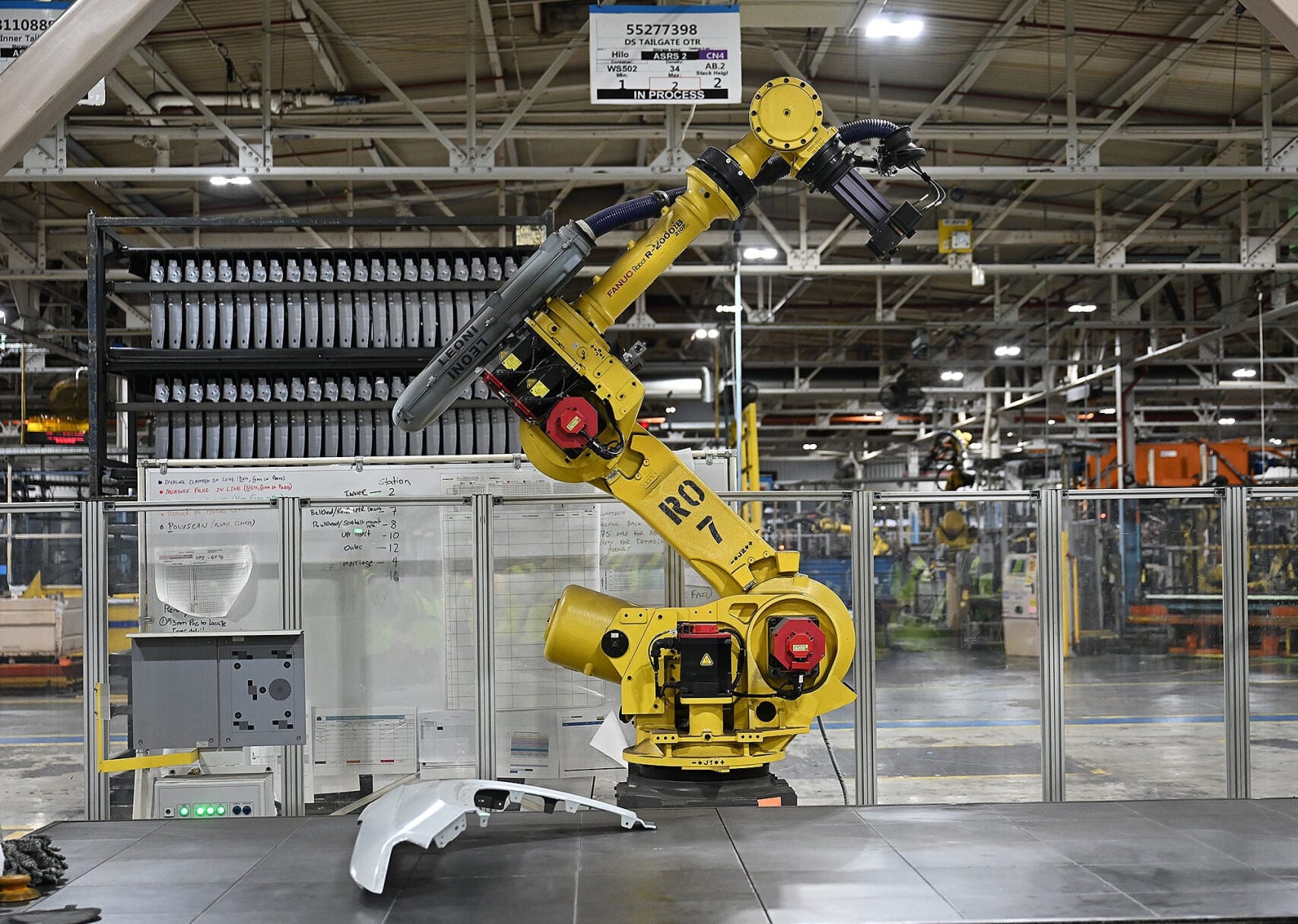 The Automated Body Inspection System that scans parts for imperfection at the Sterling Stamping Plant on Thursday, June 25, 2026, in Sterling Heights. Automakers and suppliers are increasingly looking to integrate AI-powered quality control machines into t