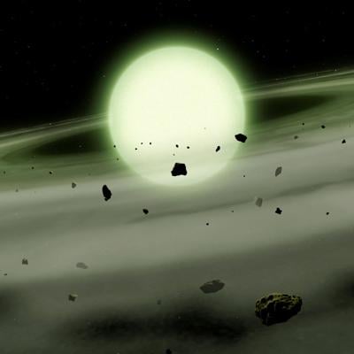 An artist's impression of the cool white dwarf star WDJ1330+6435