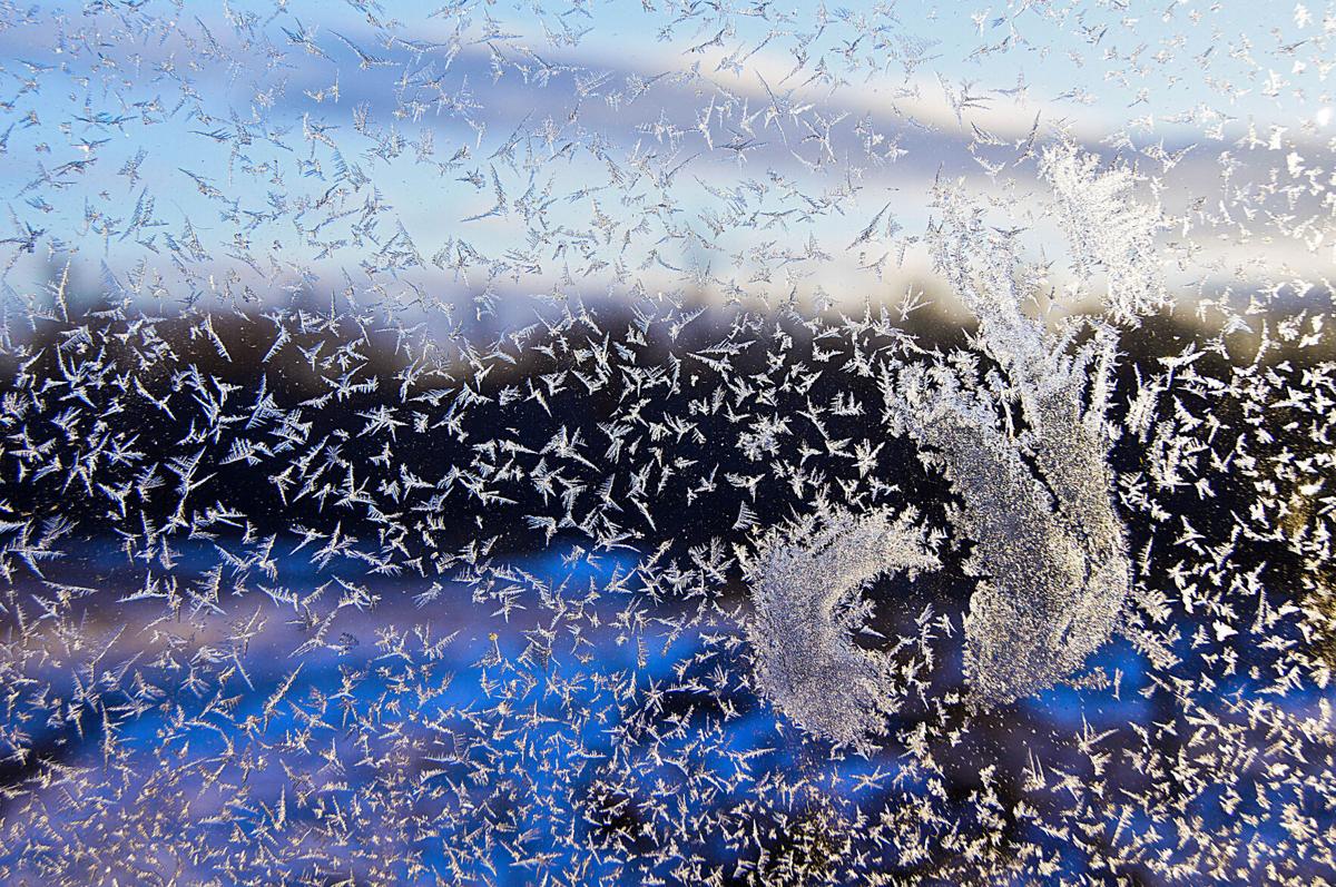 Frost window snow ice winter weather
