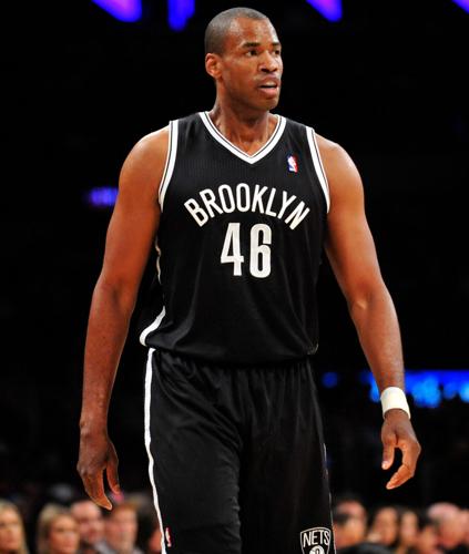 Brooklyn Nets center Jason Collins during game action against the Los Angeles Lakers during the first half at Staples Center.