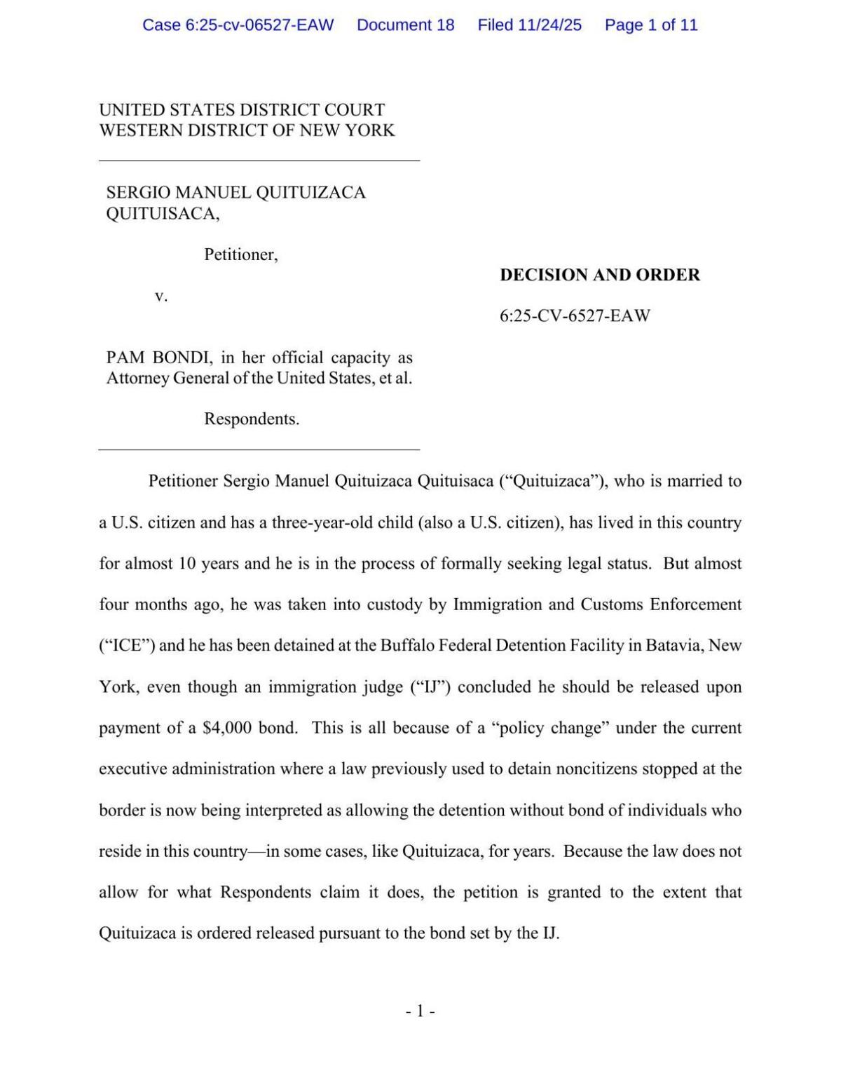 Wolford ruling on immigrant detention