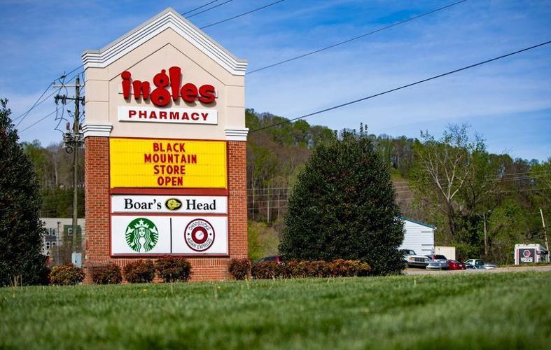 An Ingles Markets sign is seen in Swannanoa on April 6, 2026.