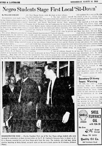 March 15, 1960 protest