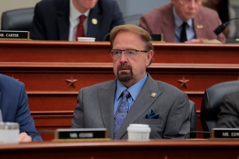 Rep. Chuck Edwards (R-N.C.) listens during a House Budget Committee meeting on Capitol Hill on May 16, 2025 in Washington, D.C.