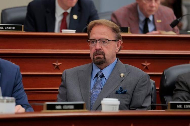 Rep. Chuck Edwards (R-N.C.) listens during a House Budget Committee meeting on Capitol Hill on May 16, 2025 in Washington, D.C.