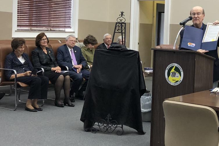 Plaque honoring five judges from McDowell dedicated at courthouse