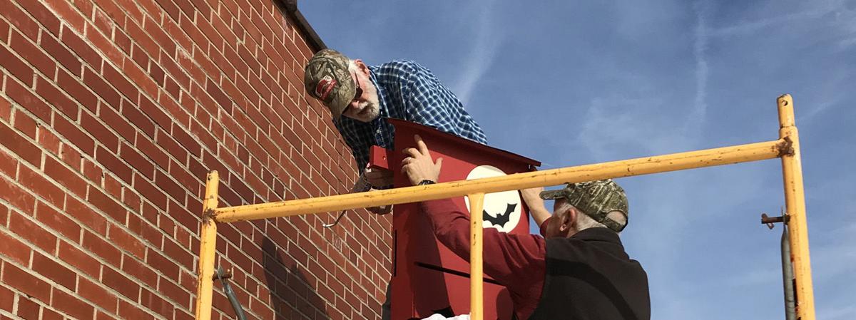 The Finishing Touches Installation Completes Mcdowell News Bat Bat House 5 Jpg