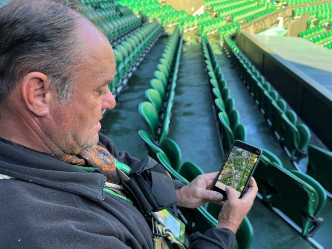 Wayne Davis can check on Rufus' location with a tracking device on his cellphone.