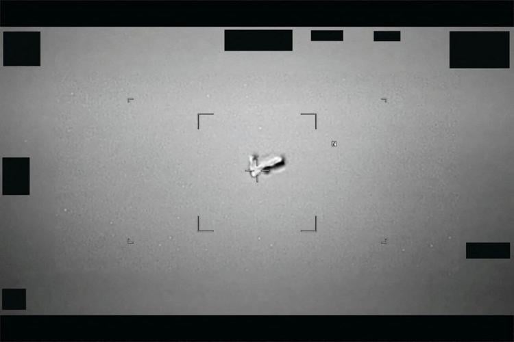 Handout image shows unidentified aerial phenomenon (UAP) released by U.S. Defense Department