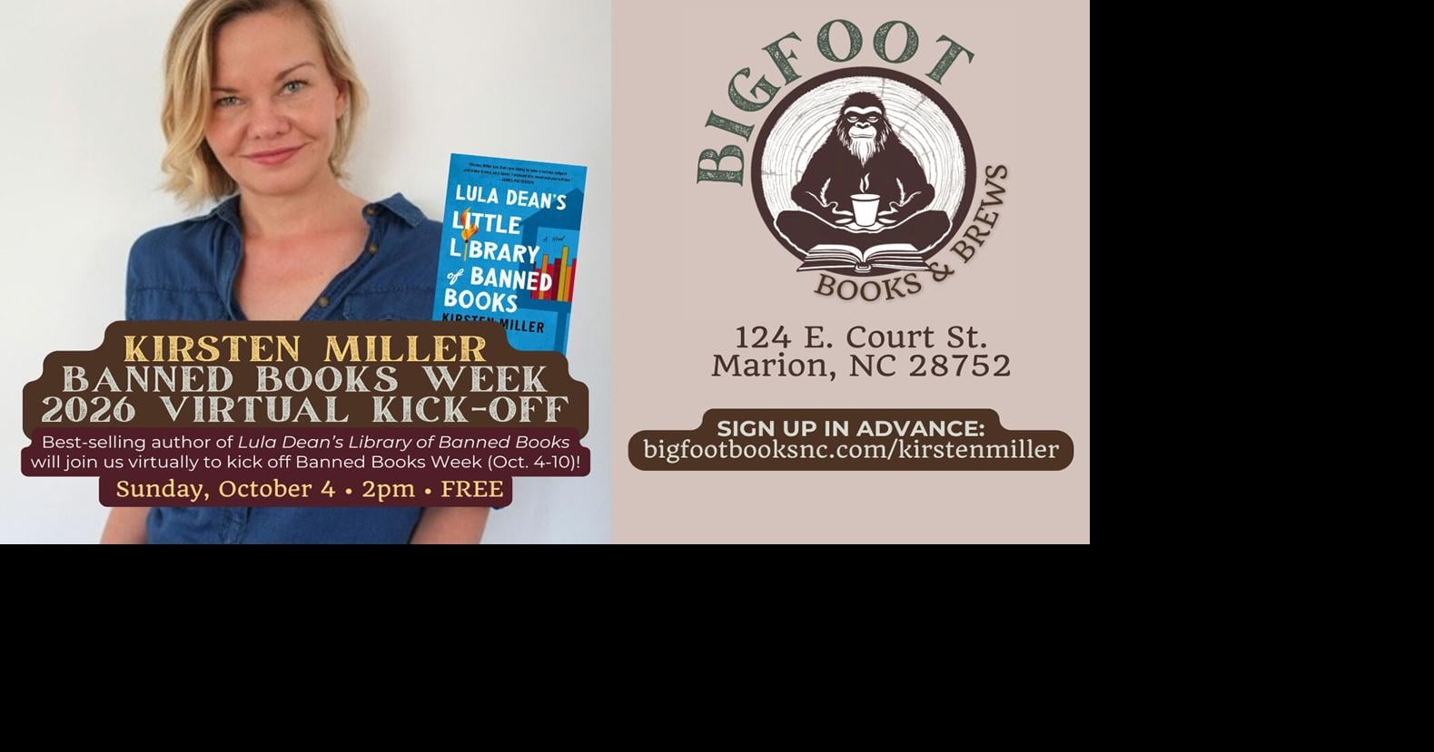 Best-selling author kicks off Banned Books Week with event on Sunday in Marion