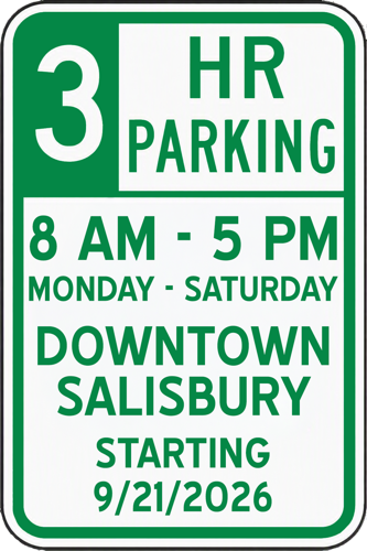 3 Hour Parking Now Available in Downtown Salisbury