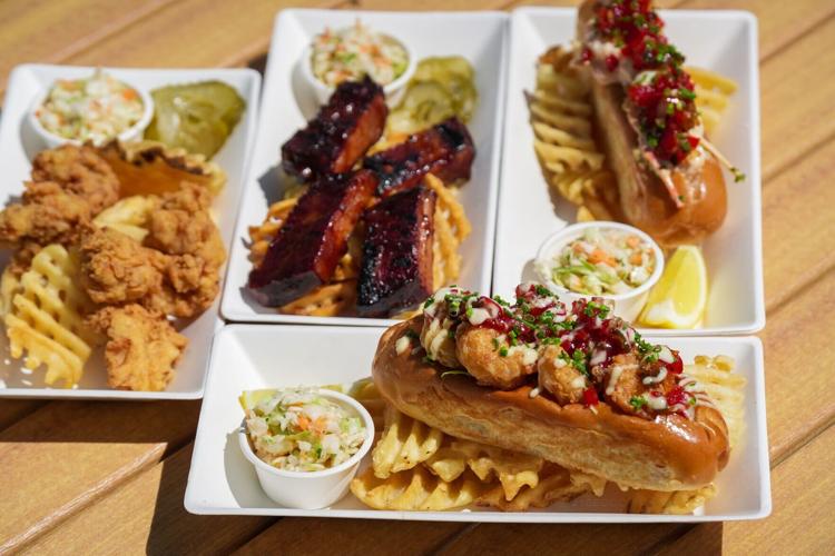 Catch of the Cay has seafood offerings while Low Tide Smoke offers barbecue within Norwegian Cruise Line's Great Tides Waterpark on Great Stirrup Cay in the Bahamas.