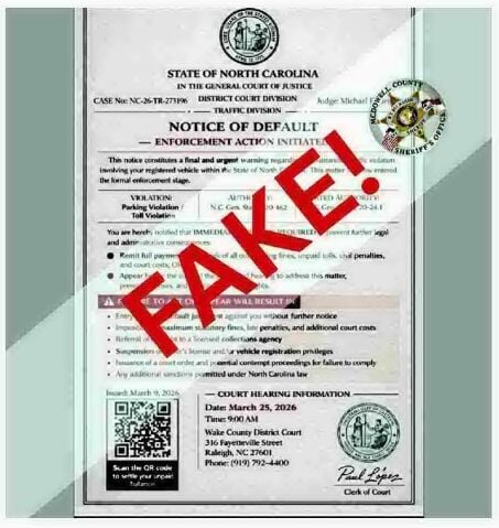 McDowell Sheriff 's Office warns about text message scam